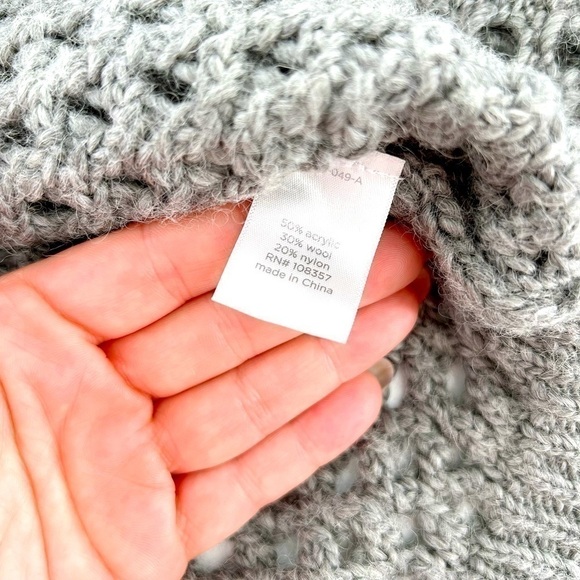 JC Penny Netted Sweater Wool Blend Grey Size XL - Picture 7 of 11